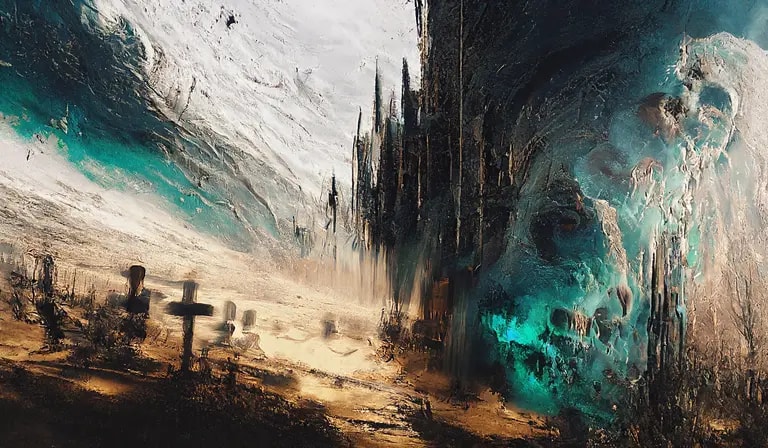 An AI art creation of what it looks after you die