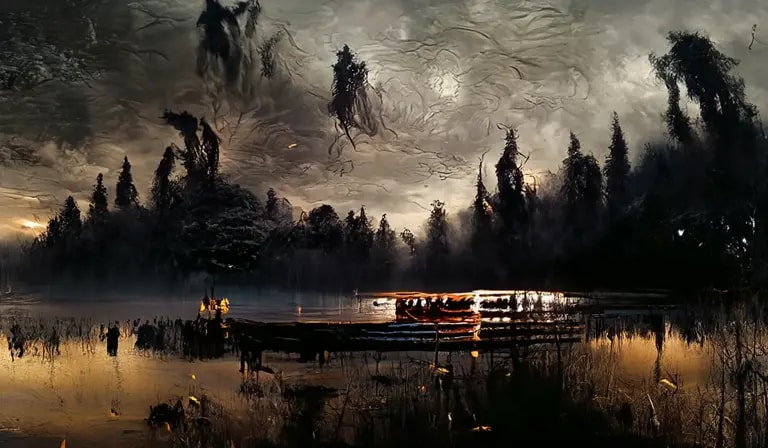 AI generated image of a nightmarescape