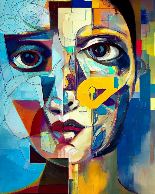 autoportrait abstrait généré via starryai