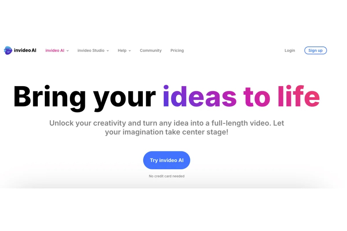 Homepage di Invideo