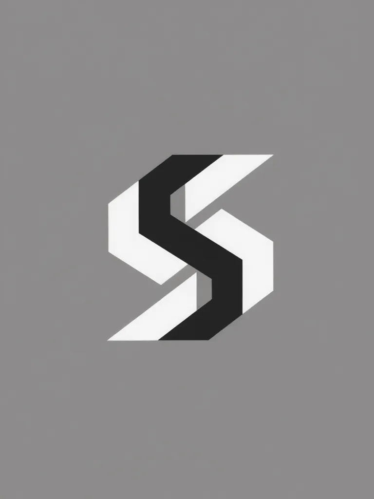 Modern tech startup logo, sharp shapes, bold simplicity, monochrome palette
