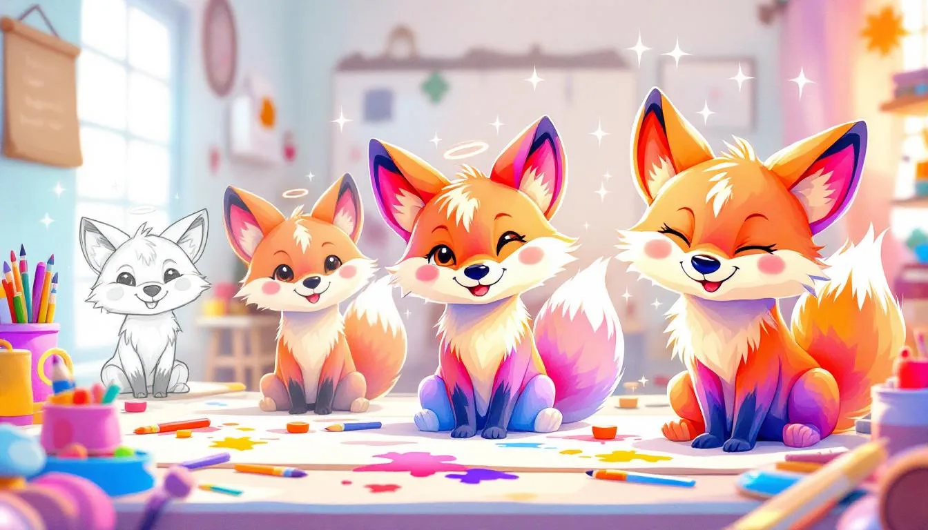 A step-by-step process of creating cartoon outlines, showing the progression from sketch to final outline.