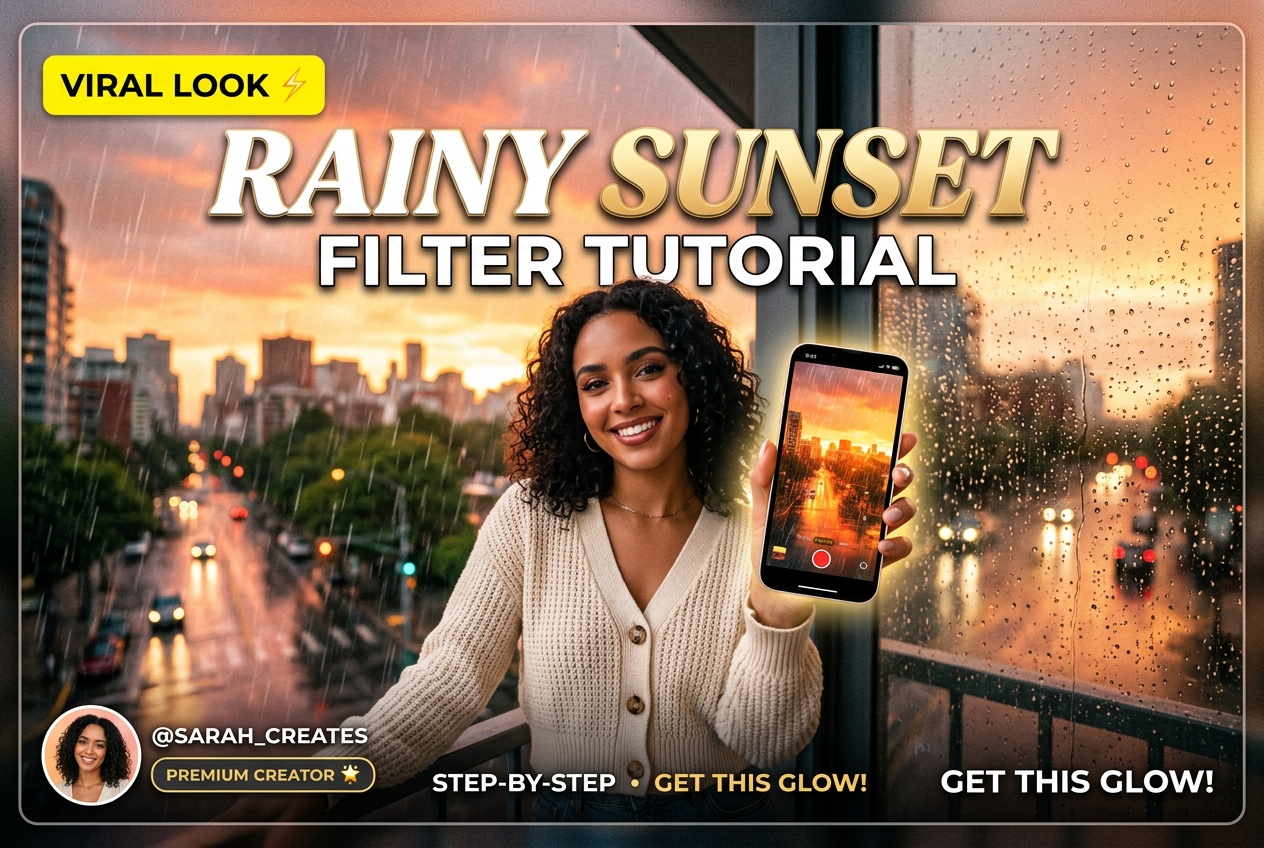 TikTok-ready rainy sunset filter cover image