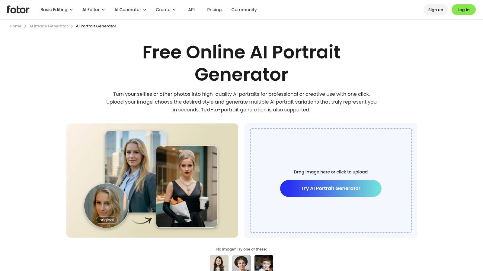 Fotor (AI Portrait Generator)