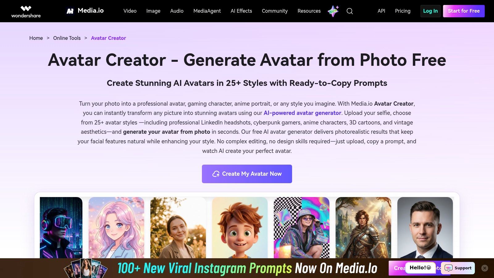 Media.io (AI Avatar / Face Editor)