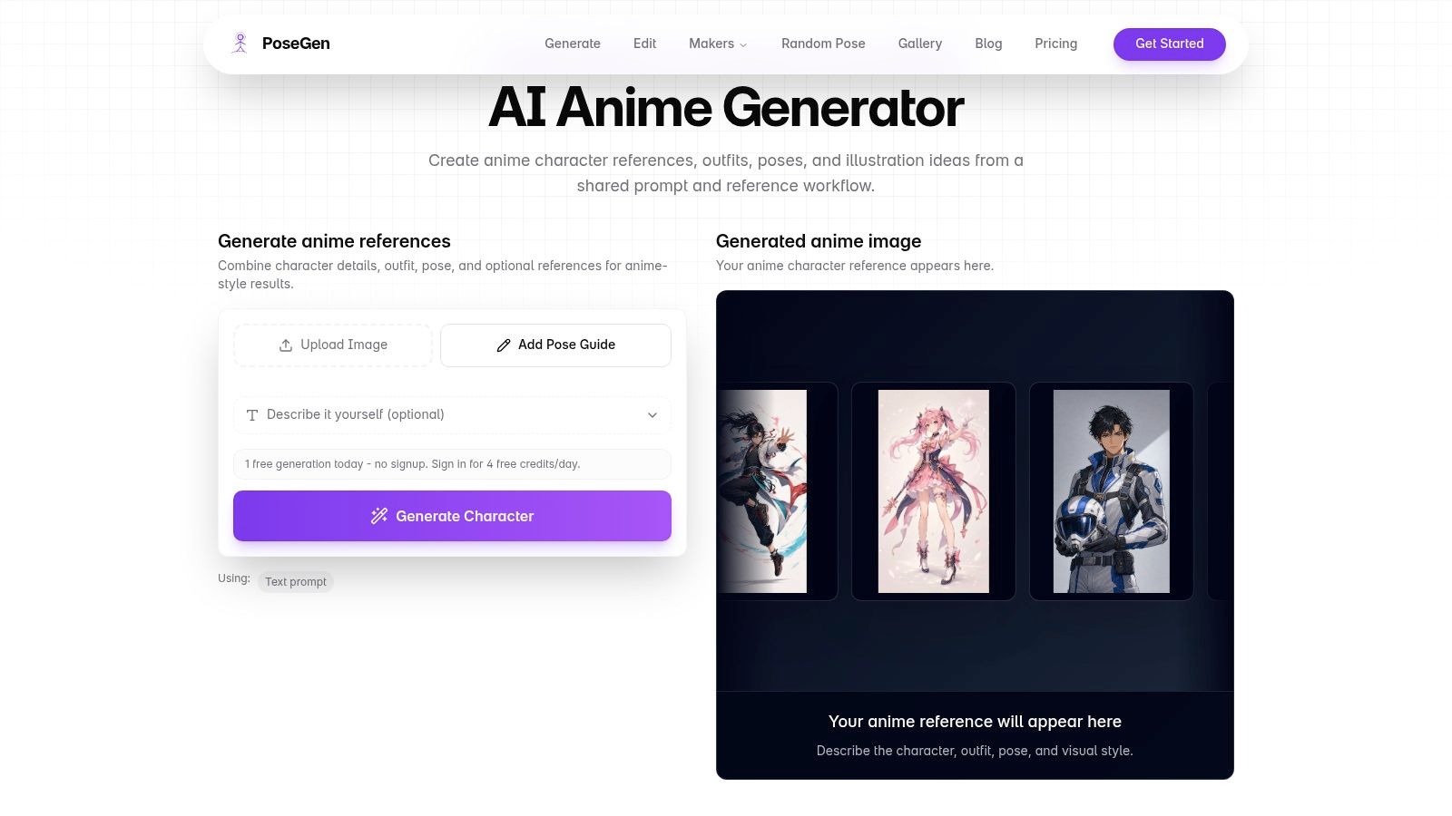 PoseGen – AI Anime Generator (pose-driven)