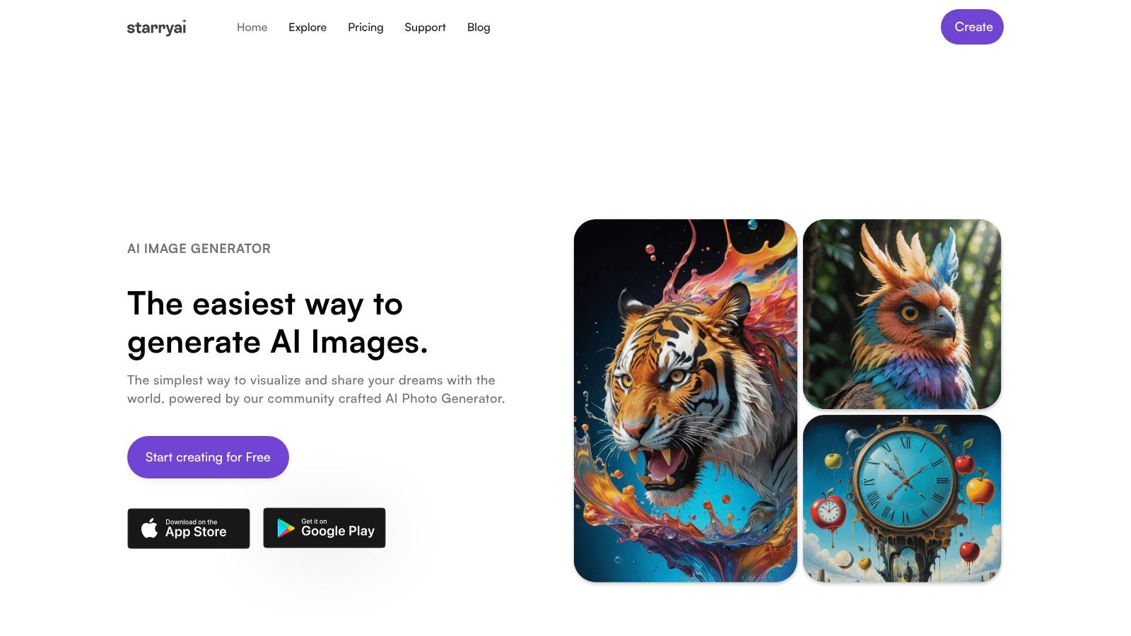 Screenshot from https://starryai.com