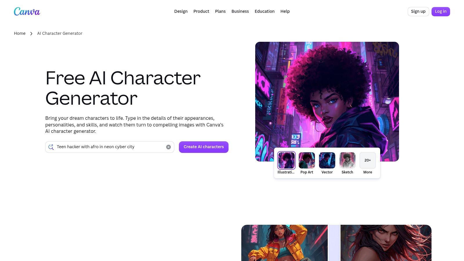 Canva AI Character Generator