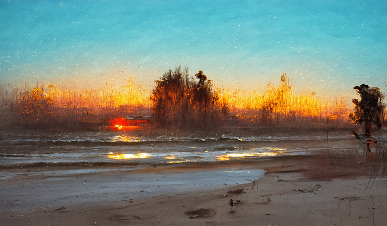  Impressionist Landscape AI Art of a sunrise