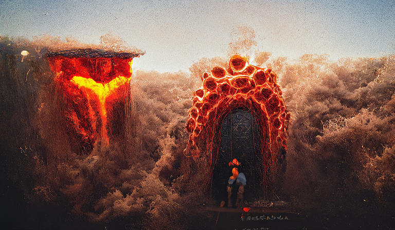 il portale dell'inferno generato su ai art generator