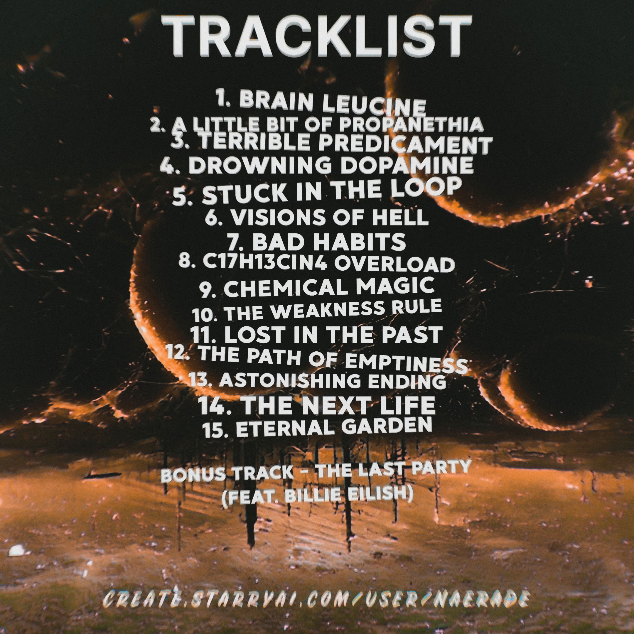Diseño de la portada de la lista de canciones de un grupo de música electrónica