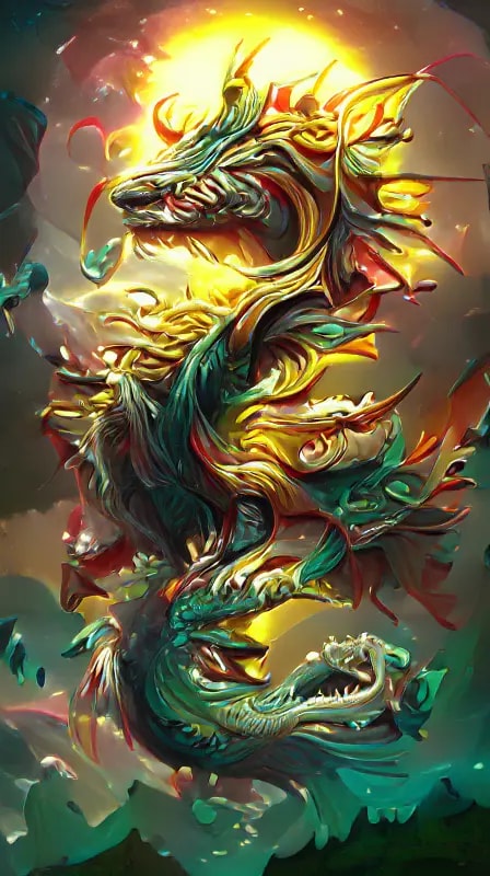 ai generated image of a golden dragon
