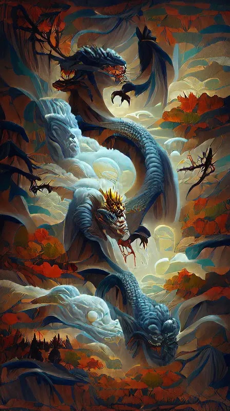 Imagen generada por Ai del gran mito del dragón