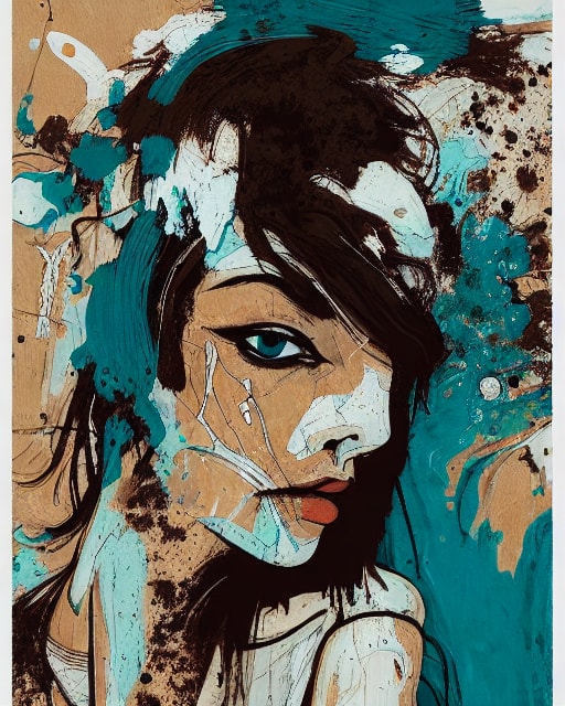 abstract zelfportret van een vrouw gegenereerd via starryai