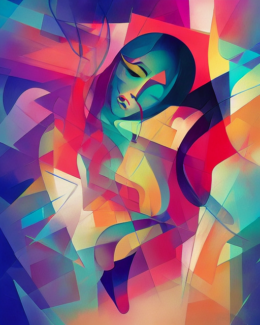 abstraktes Bild einer Frau generiert von starryai