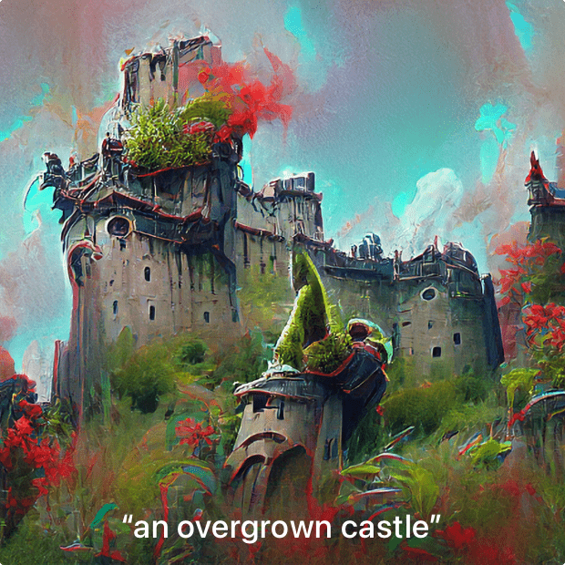 immagine artistica di un castello generata da starryai