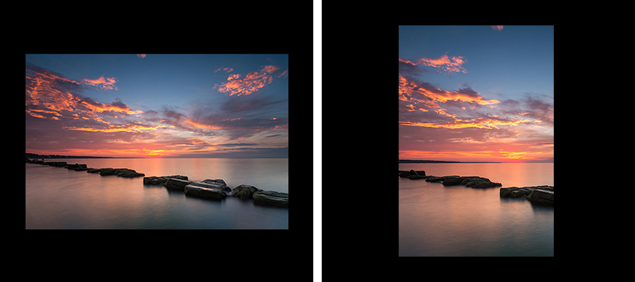 Ritaglio di immagine Adobe di una scena al tramonto