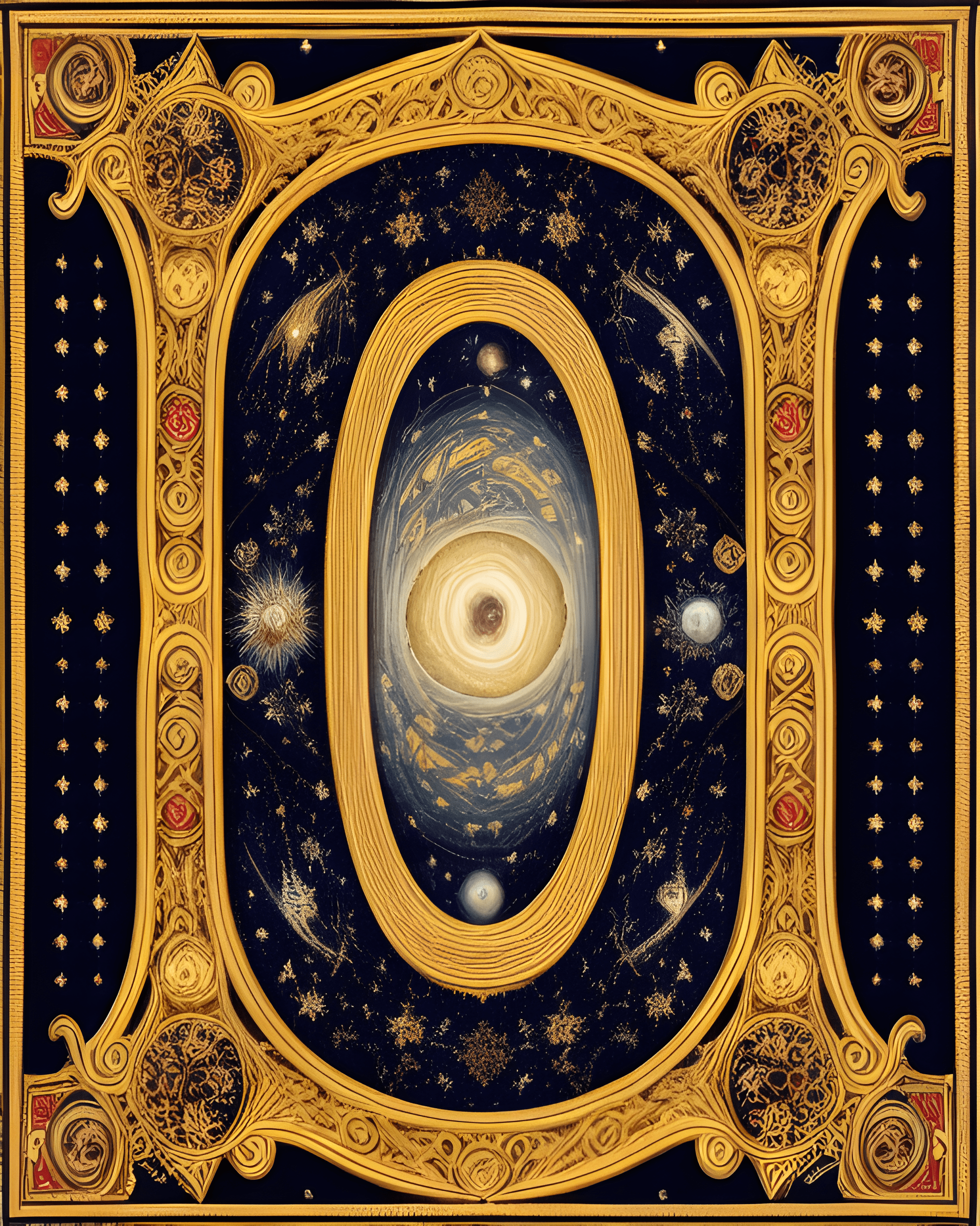 Diseño de tapiz abstracto de inspiración celestial generado a través de starryai
